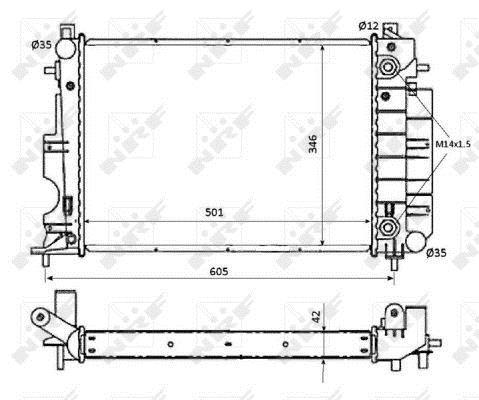 Radiador, refrigeración del motor NRF B.V. ref. 53873