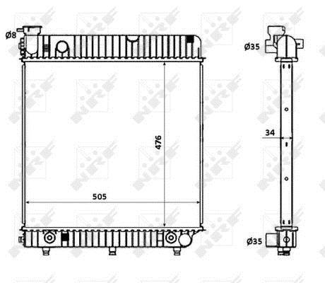 Radiador, refrigeración del motor NRF B.V. ref. 53875