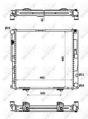 Radiador, refrigeración del motor NRF B.V. ref. 53876