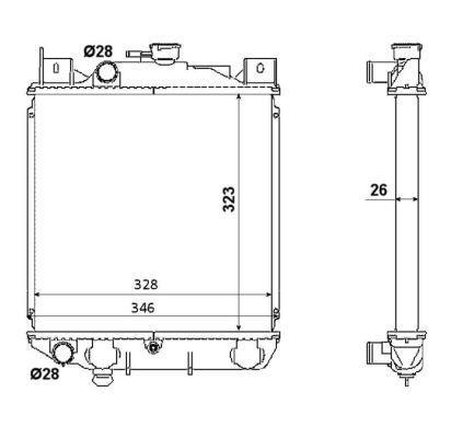 Radiador motor NRF B.V. 53881