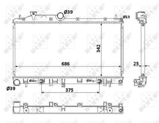 Radiador, refrigeración del motor NRF B.V. ref. 53886