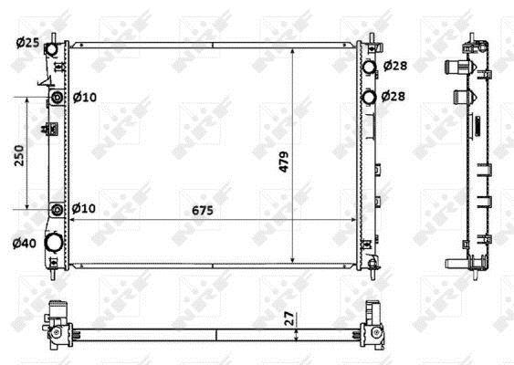 Radiador, refrigeración del motor NRF B.V. ref. 53887