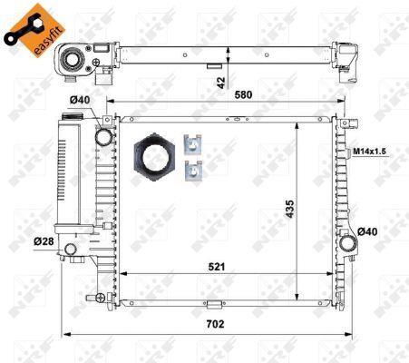 Radiador, refrigeración del motor NRF B.V. ref. 53897