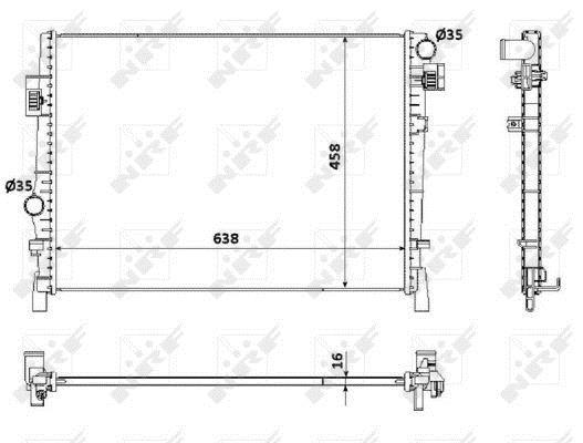 Radiador, refrigeración del motor NRF B.V. ref. 53901
