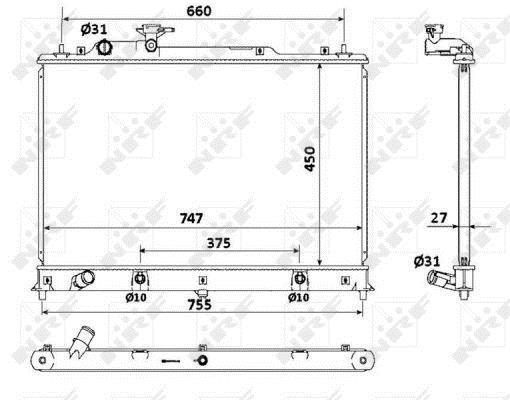 Radiador, refrigeración del motor NRF B.V. ref. 53904