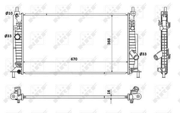 Radiateur moteur (Radiateur de refroidissement) NRF B.V. ref. 53905