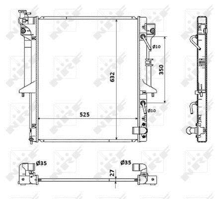 Radiateur moteur (Radiateur de refroidissement) NRF B.V. 53910