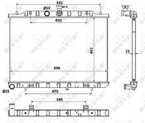 Radiateur moteur (Radiateur de refroidissement) NRF B.V. 53911