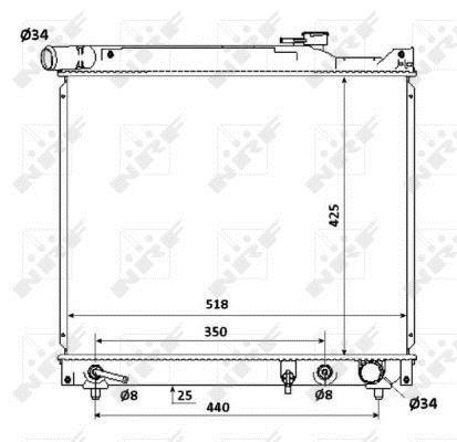 Radiateur moteur (Radiateur de refroidissement) NRF B.V. 53912