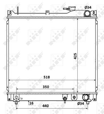 Radiador, refrigeración del motor NRF B.V. ref. 53914
