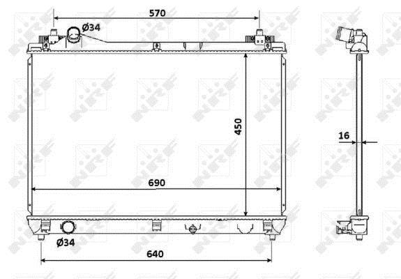 Radiateur moteur (Radiateur de refroidissement) NRF B.V. 53915
