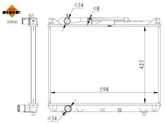 Radiador, refrigeración del motor NRF B.V. ref. 53916