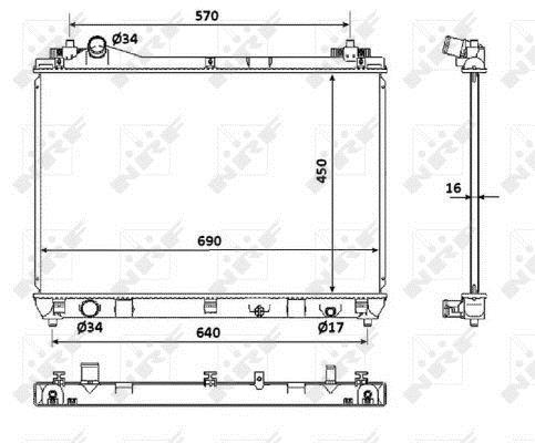 Radiateur moteur (Radiateur de refroidissement) NRF B.V. 53917
