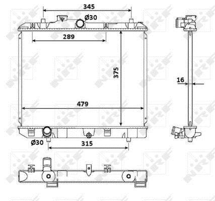 Radiateur moteur (Radiateur de refroidissement) NRF B.V. 53918
