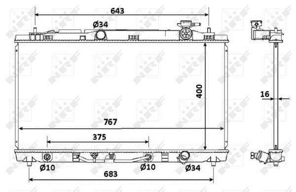 Radiateur moteur (Radiateur de refroidissement) NRF B.V. 53922