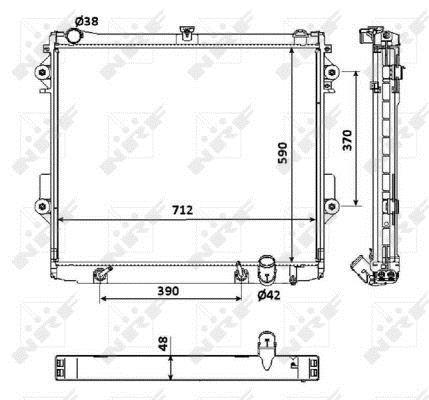 Radiateur moteur (Radiateur de refroidissement) NRF B.V. 53923