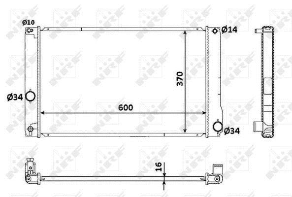 Radiador, refrigeración del motor NRF B.V. ref. 53926