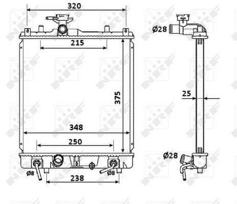 Radiateur moteur (Radiateur de refroidissement) NRF B.V. 53927