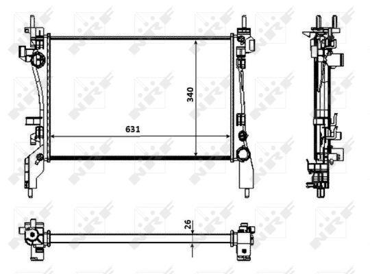 Radiateur moteur (Radiateur de refroidissement) NRF B.V. 53934