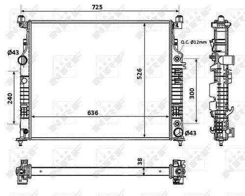 Radiateur moteur (Radiateur de refroidissement) NRF B.V. 53937