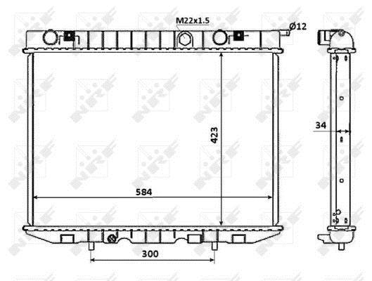 Radiador, refrigeración del motor NRF B.V. ref. 53940