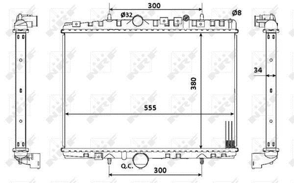Radiador, refrigeración del motor NRF B.V. ref. 53941