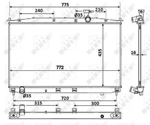 Radiador, refrigeración del motor NRF B.V. ref. 53942