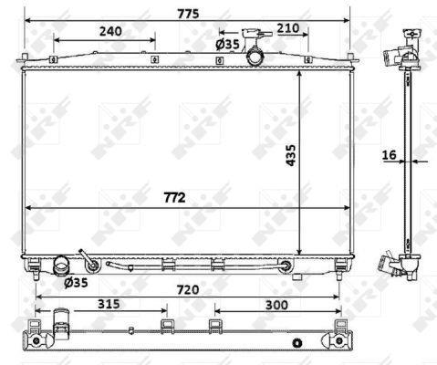 Radiador, refrigeración del motor NRF B.V. ref. 53943