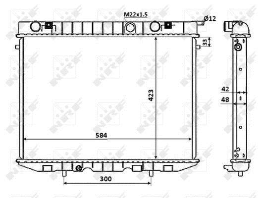 Radiador, refrigeración del motor NRF B.V. ref. 53947