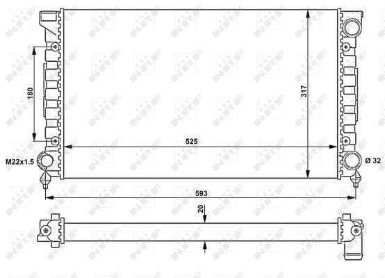 Radiateur moteur (Radiateur de refroidissement) NRF B.V. ref. 539501