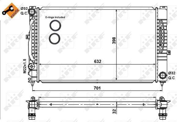 Radiateur moteur (Radiateur de refroidissement) NRF B.V. ref. 539504