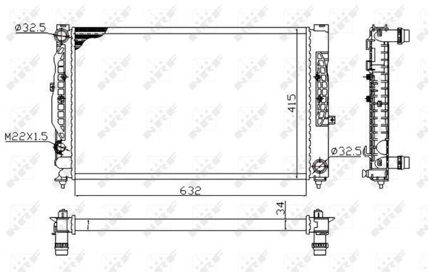 Radiateur moteur (Radiateur de refroidissement) NRF B.V. 539504A