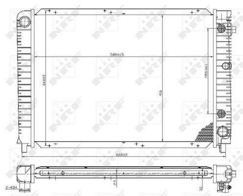 Radiador, refrigeración del motor NRF B.V. ref. 53953