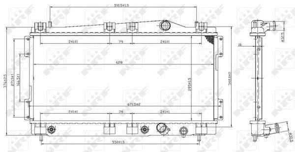 Radiador, refrigeración del motor NRF B.V. ref. 53955