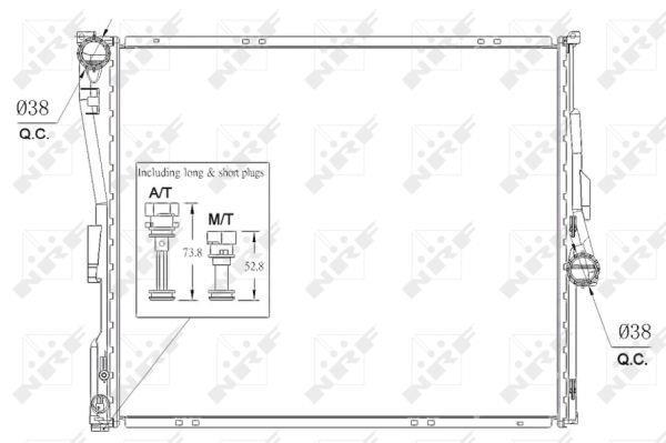 Radiador, refrigeración del motor NRF B.V. ref. 53956