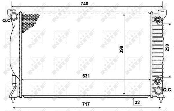 Radiador, refrigeración del motor NRF B.V. ref. 53958