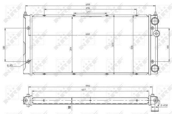 Radiador, refrigeración del motor NRF B.V. ref. 53960