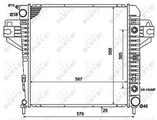 Radiador, refrigeración del motor NRF B.V. ref. 53961