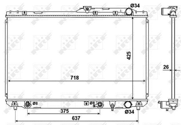 Radiateur moteur (Radiateur de refroidissement) NRF B.V. 53962