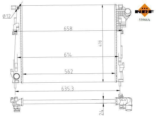 Radiateur moteur (Radiateur de refroidissement) NRF B.V. 53966A