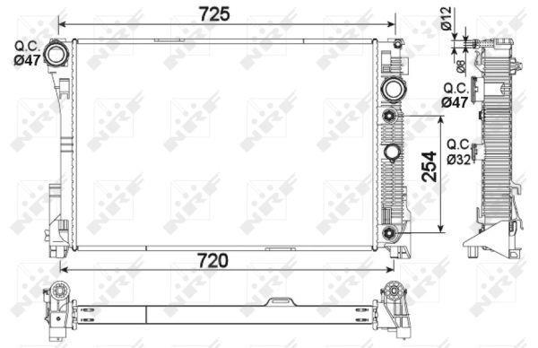 Radiador, refrigeración del motor NRF B.V. ref. 53968