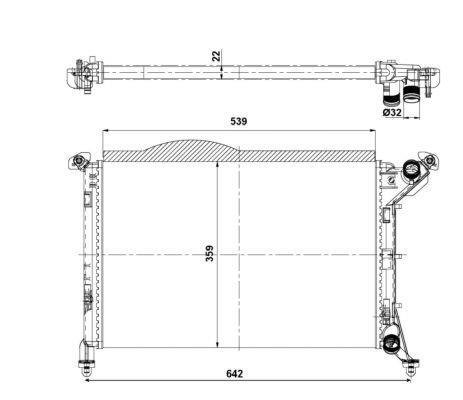 Radiador, refrigeración del motor NRF B.V. ref. 53969