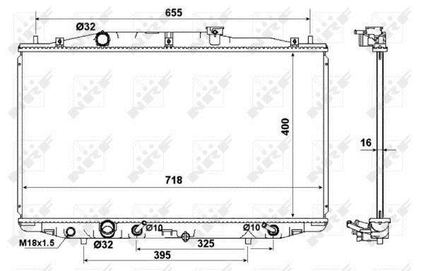 Radiateur moteur (Radiateur de refroidissement) NRF B.V. 53970