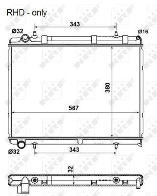 Radiateur moteur (Radiateur de refroidissement) NRF B.V. 53973