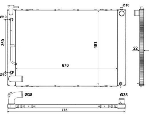 Radiateur moteur (Radiateur de refroidissement) NRF B.V. 53974