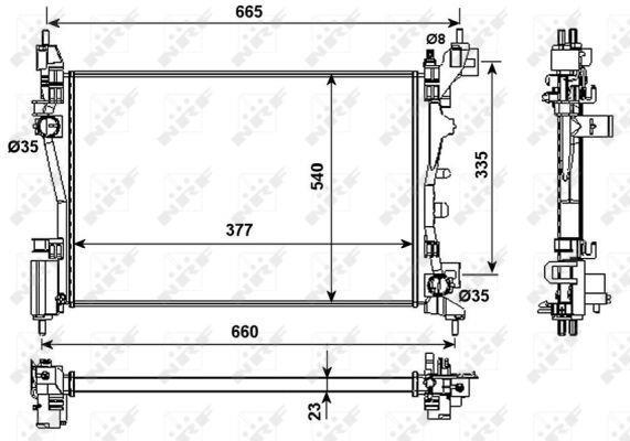 Radiateur moteur (Radiateur de refroidissement) NRF B.V. ref. 53981