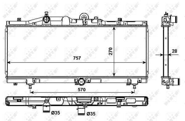 Radiador, refrigeración del motor NRF B.V. ref. 53983