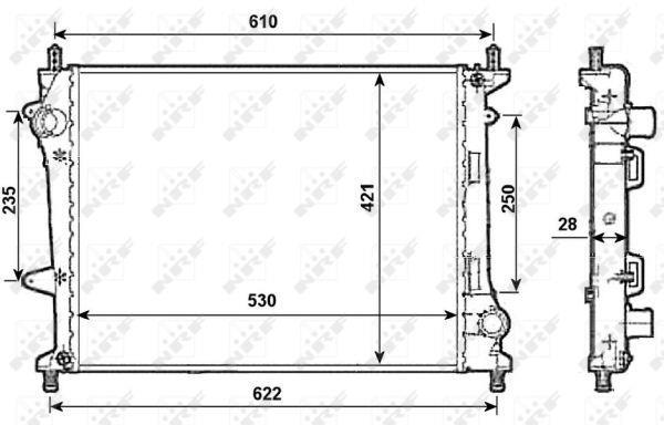 Radiador, refrigeración del motor NRF B.V. ref. 53987