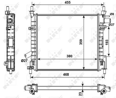 Radiateur moteur (Radiateur de refroidissement) NRF B.V. 53989