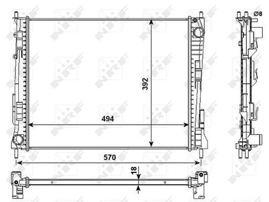 Radiador, refrigeración del motor NRF B.V. ref. 53991